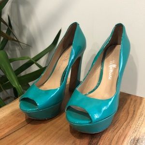 MARCIANO - Teal High Heels Peep-Toe Pump